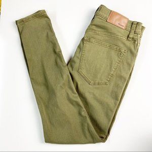 Madewell Size 27 High Waisted Olive Skinny Jeans